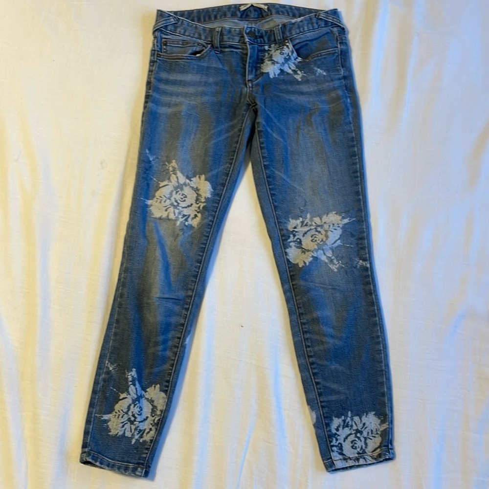 Free People Rose Print Jeans